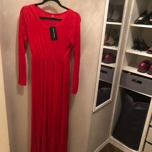 Red maxi dress